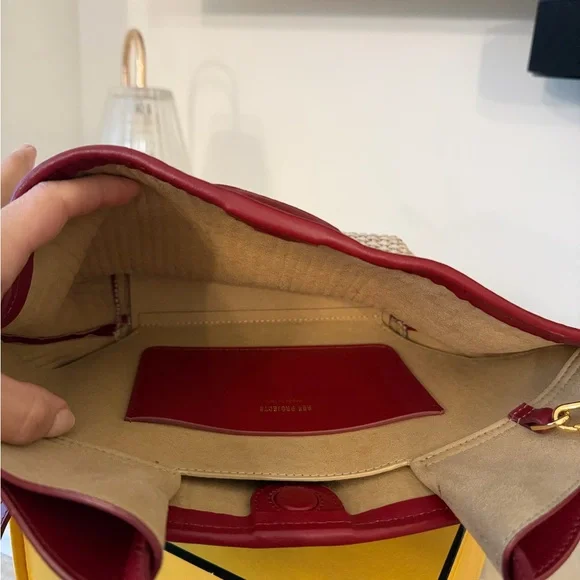 Ree Projects Anne tote mini- Red and Tan Woven Crossbody Bag - Picture 5 of 7